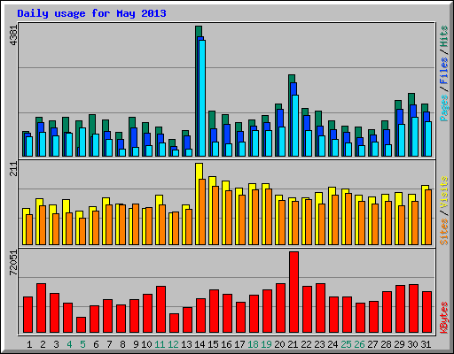 Daily usage for May 2013