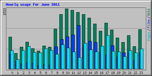 Hourly usage for June 2011