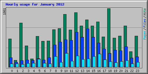 Hourly usage for January 2012