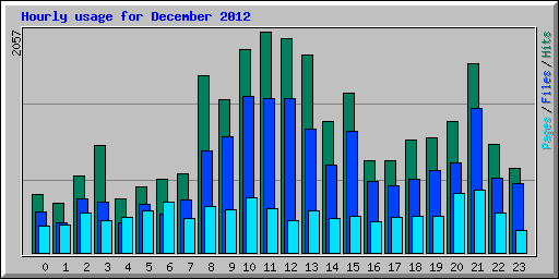 Hourly usage for December 2012
