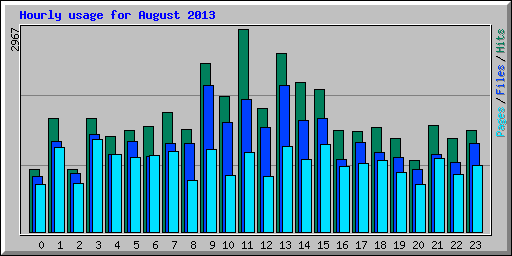 Hourly usage for August 2013