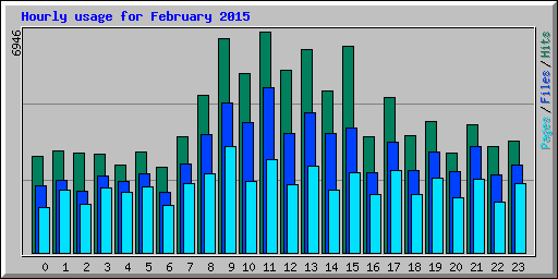Hourly usage for February 2015