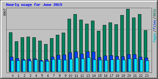 Hourly usage for June 2015
