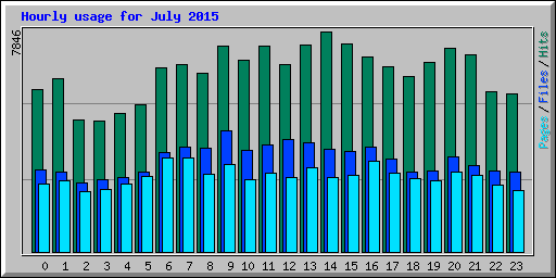 Hourly usage for July 2015