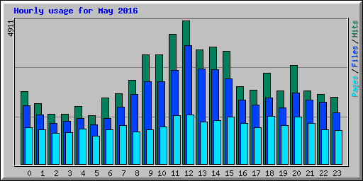 Hourly usage for May 2016