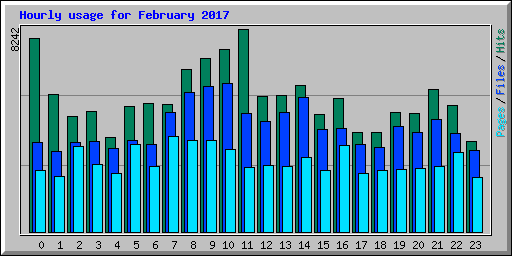 Hourly usage for February 2017