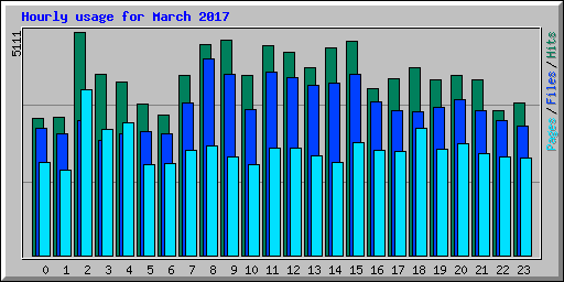 Hourly usage for March 2017