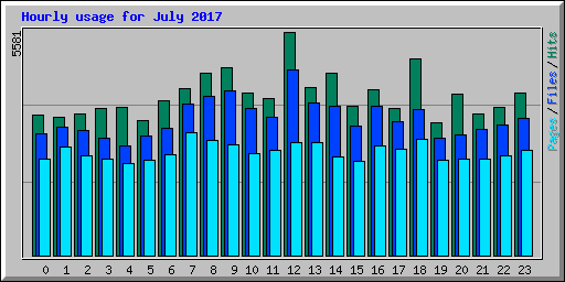Hourly usage for July 2017